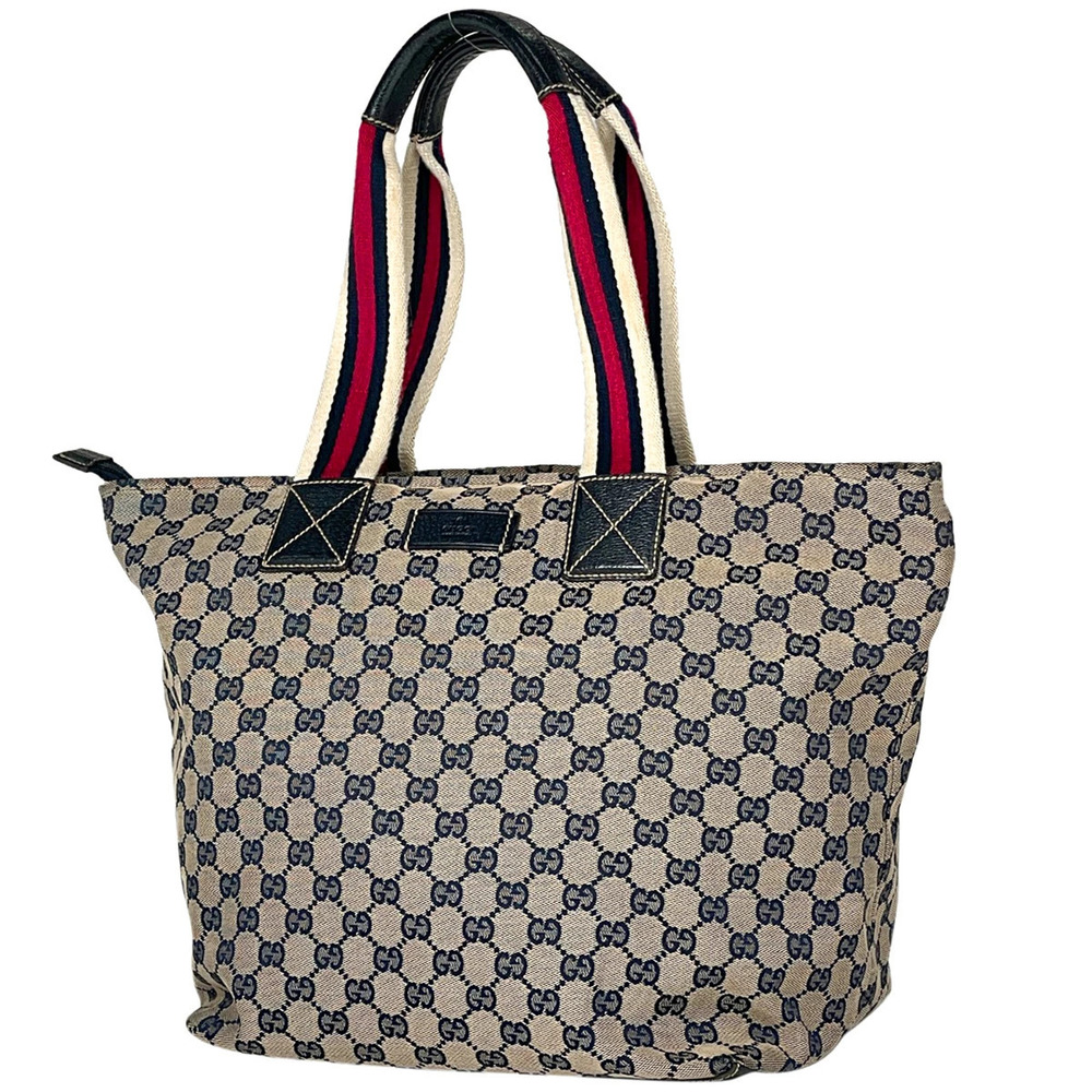 Gucci GG tote bag Sherry Web canvas Navy Blue